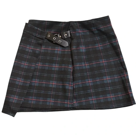 RSQ black,blue,red midi plaid skirt size S. - Picture 5 of 7